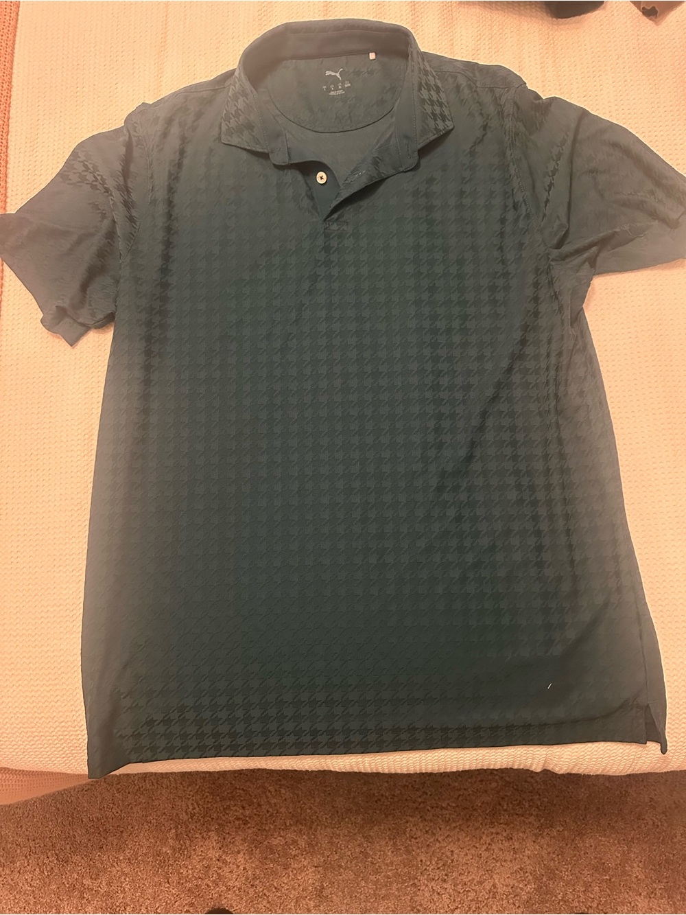 Puma Men’s Green Houndstooth Polo